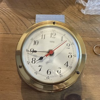 Vintage Smiths Brass Quartz Ships/Marine Wall Clock Good Working Order