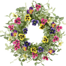 Spring Wreaths for Front Door Pansy Wreath with Colorful Pansy for Front Door In