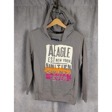 American Eagle Outfitters Women Grey Pullover Hoodie Sweatshirt Small C158