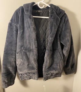 The Korean Fashion David&Me Him&Lily Dark Gray Loose Fleece Jacket Medium NWT