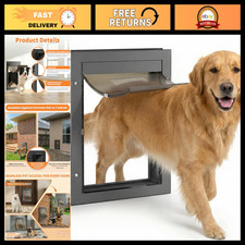 Large Dog Door - X-Large Aluminum Pet Door with 2-Way Lock, Easy Install, Weathe