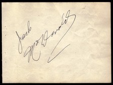 Jack Sockeye McDonald d. 1960 Pro Wrestling Signed 4 x 6