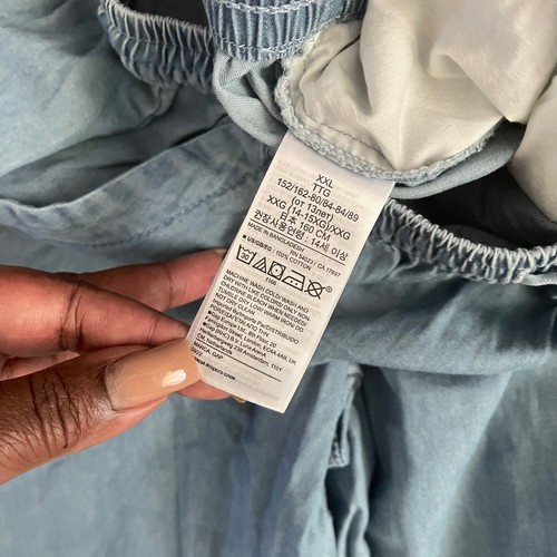 Gap Kids Cargo Joggers Girls XXL Blue Chambray Casual Cotton - Picture 5 of 6
