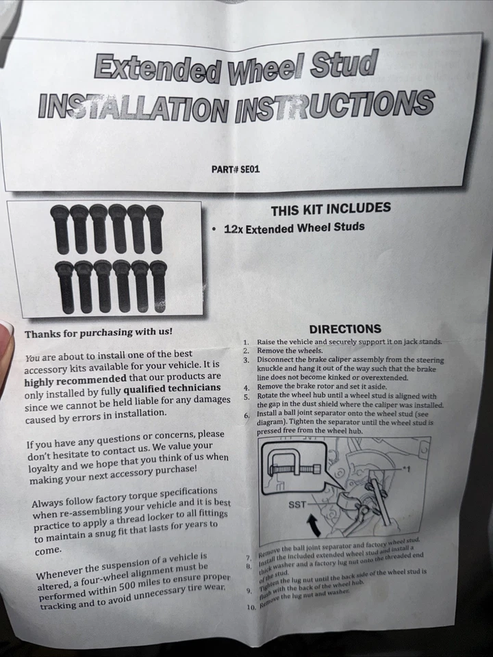 Удлиненные колесные шпильки для Toyota Tacoma - Изображение 2 из 4