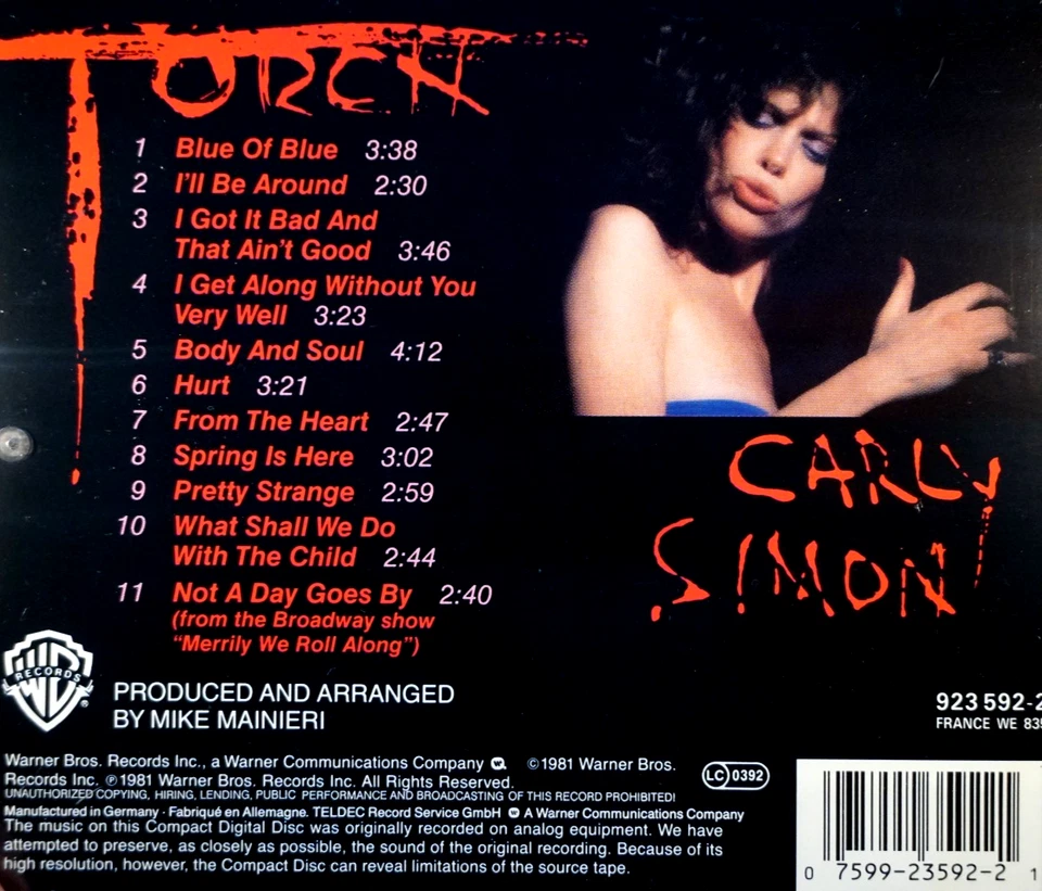 Carly Simon - Antorcha - CD, en muy buena condición Foto 2 de 2