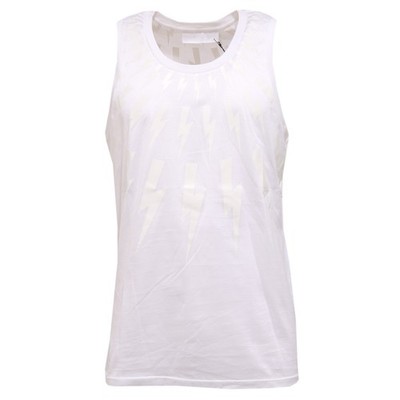 6136T men's tank top NEIL BARRETT slim long white sleeveless t-shirt men