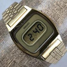 Vintage Seiko Women L423-5040 Dress Gold Tone Quartz Digital 21mm Watch 5 1/2"