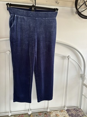 NWT NEW Talbots Blue Velour Dress Pants Travel Pants Comfort Large Petite Purple