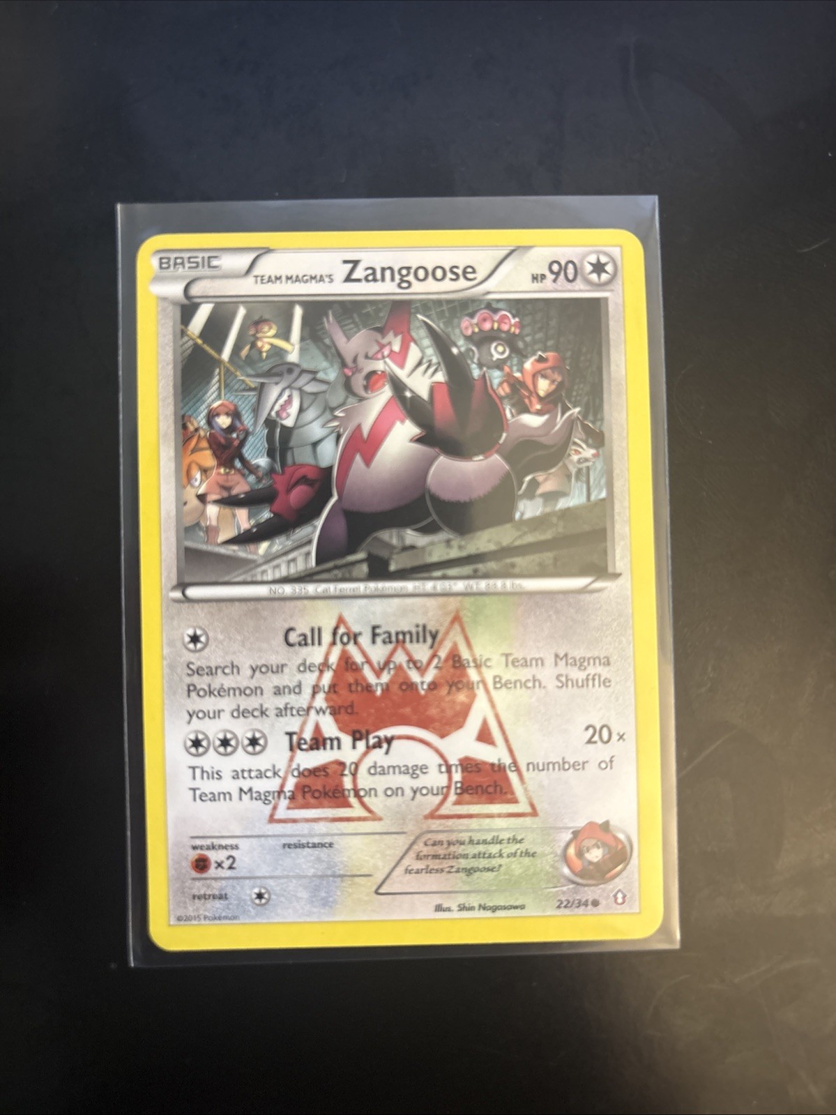 Team Magma's Zangoose 22/34 Double Crisis Regular