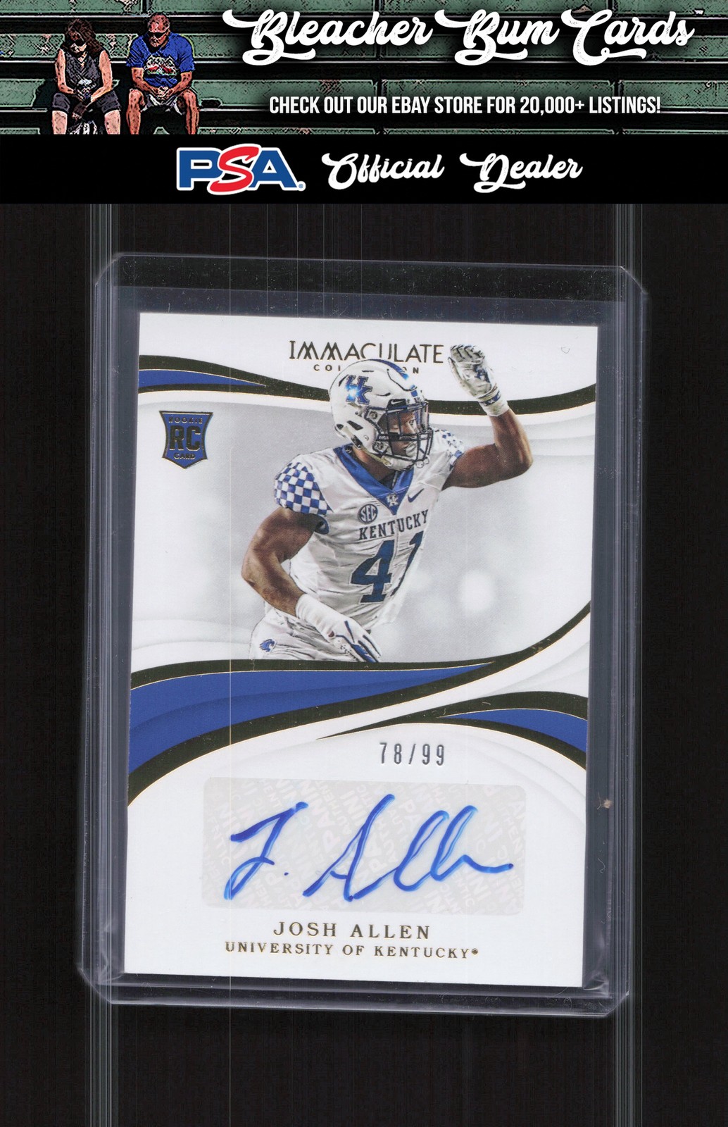 Josh Allen Panini Immaculate Collection Collegiate #61 Autograph
