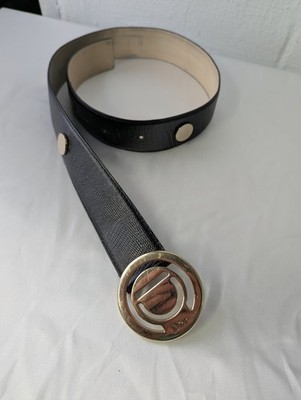 Christian Dior Black Belt with Round Buckle Women Sz 100 cm‎ Made In Italy Christian Dior Black Belt with Round Buckle Women Sz 100 cm  main image 4