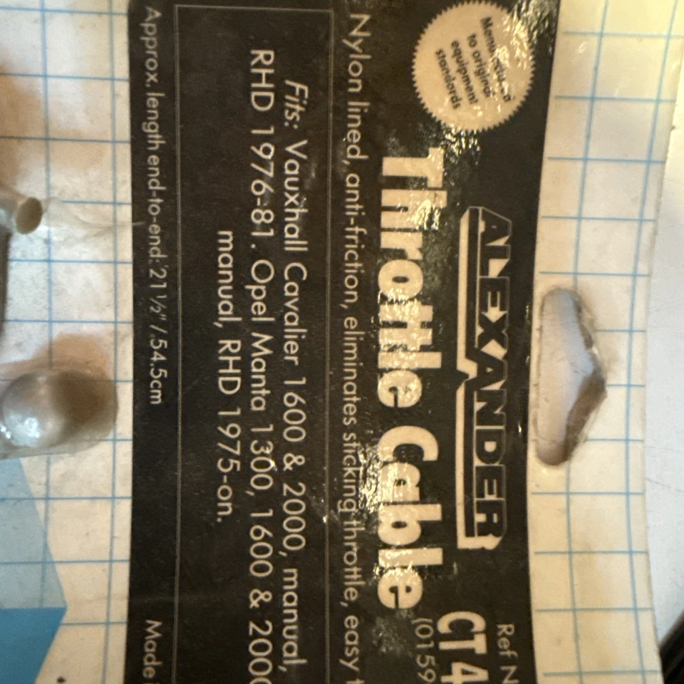 Cable acelerador OPEL MANTA 1300,1600,2000(75-),CAVALIER 1600,2000(76-81) - CT448 Foto 2 de 3