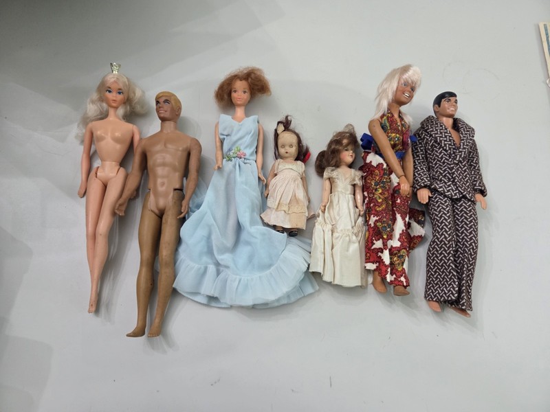 7 Vintage Barbie Ken Doll Lot Mattel 1966 1968 Kenner Dusty Dolls AS IS