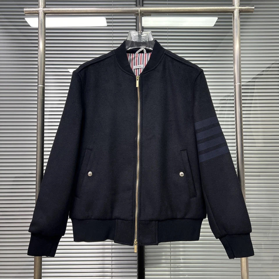 Chaqueta Thom Browne Hombre/Mujer Nueva Lana Primavera/Otoño Clásica Cuello Alto Foto 4 de 4