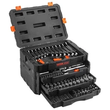 VEVOR Mechanics Tool Set and Socket Set 1/4" 3/8" 1/2" Drive Deep and Standard S
