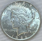 1922 Silver Peace Dollar Uncertified About Uncirculated ++ Slider Condition