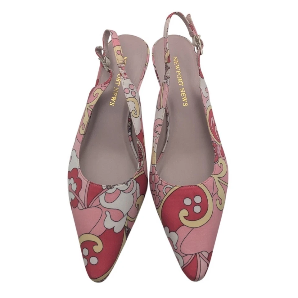 Newport News Rosa Floral Cordones Gatito Tacones Punta Punta Retro Mujer Zapatos 7 Foto 2 de 4