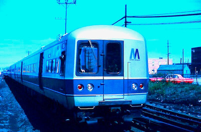DUPLICATE KODACHROME SLIDE LIRR M-1 #9027/28 MINEOLA, NY APRIL 20, 1969