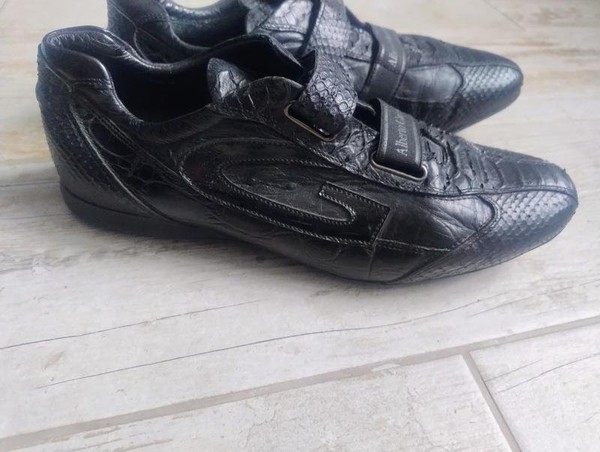 Men Alberto Guardiani Heels Black Leather 44