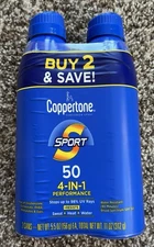 Coppertone Sport 4-in-1 Performance SPF 50 Sunscreen Spray 5.5 oz 07/2026, 2CANS