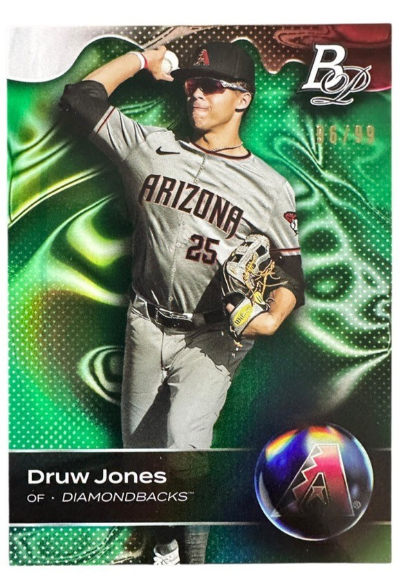 DRUW JONES 2023 Bowman Platinum Top Prospects Green Parallel RC /99