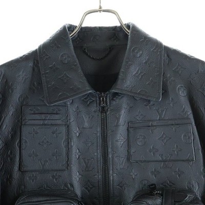 【専用】Louis Vuitton ブラック ジャケット Louis Vuitton Monogram Embossed Utility Black Leather Jacket
