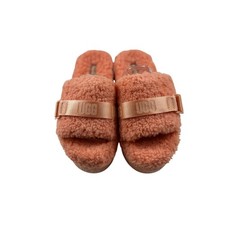 UGG Fluffita Bright Pink Sheepskin Platform Slide Sandals 1113475 Womens 9 NEW