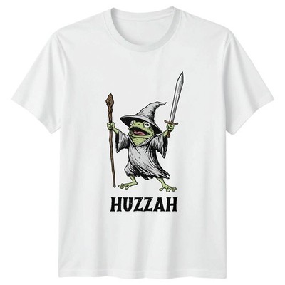 Huzzah T-Shirt Frosch Zauberer Fantasy Gaming Geburtstag Geschenk für Sie und Ihn