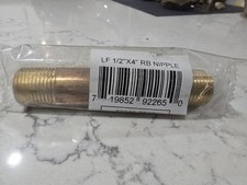 Red Brass Nipple, LF 1/2"X4" Unopened.