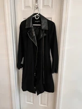 Karl Lagerfeld Paris Black Wool Walker Size Large Women's Jacket