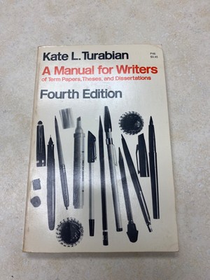 Kate L Turabian A Manual For Writers 4th Ed 1973 Paperback