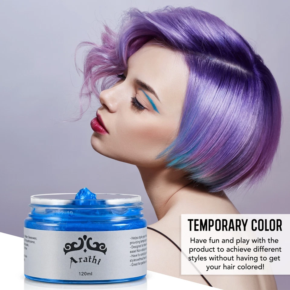 Crema tinte barro cera color cabello Arathi unisex lavable modelado temporal 11 colores Foto 4 de 4