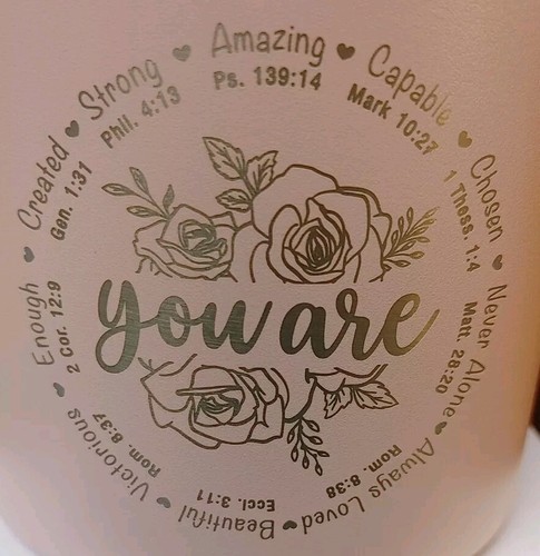 Christian Gifts For Women Pink Tumbler Mug with Lid 14 oz Inspirational Gift - Picture 4 of 10
