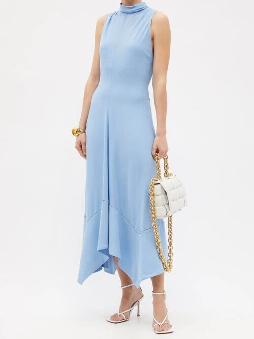 PROENZA SCHOULER Pañuelo Dobladillo Seda Georgette Vestido Azul Cielo EE. UU. 2 Org $1,199 Foto 2 de 4