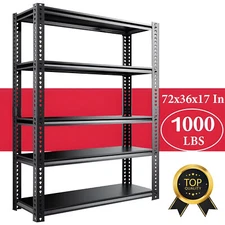 SLSY 5 Tier Adjustable Shelf Heavy Duty Shelving units and Storage Max 1000lbs