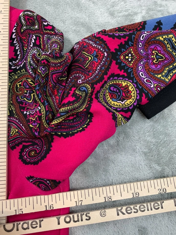 Muse Shift Dress Women's 6 Pink Paisley Boat Neck Stretch Knee-Length Polyester - Image 4 of 4