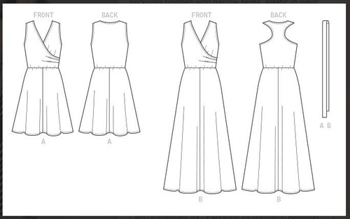 VESTIDOS Y FAJA KWIK COSER 4169 MISSES' SURPLICE, LÍNEA A - Imagen 2 de 3