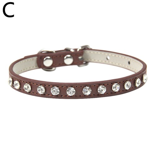 Cat Collar Bling Rhinestone Crystal Diamond Cat Puppy Suede Leather Pet Collars - Picture 13 of 31