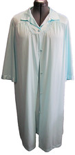 Vintage Vanity Fair SET Nightgown Size Medium W/Robe Size Large Aqua Nylon USA