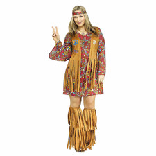 Womens Multicolor Peace  Love Hippie Costume - Morris Costumes