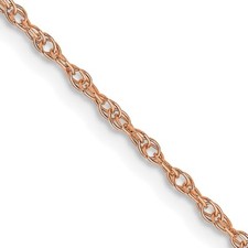 16" 14K Rose Gold 1.15mm Carded Cable Rope Chain Necklace