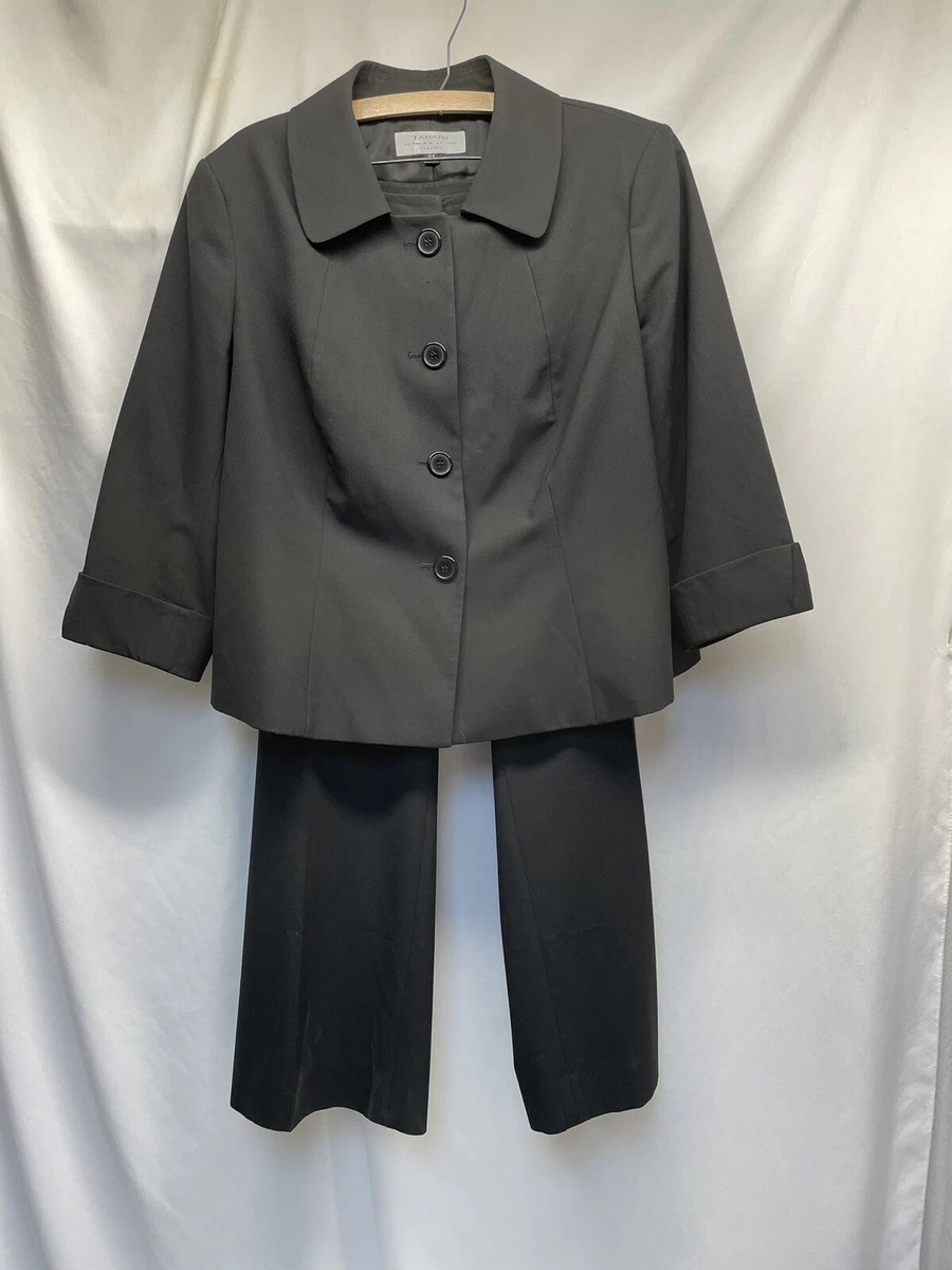 Tahari ASL Pant Suit Plus Size 16W Two Piece Set 40 X 26.5 Power Suit  Executive