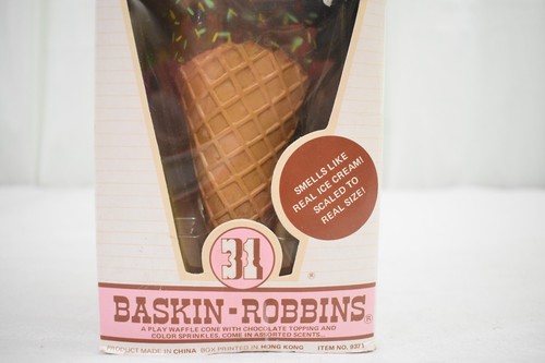 NEU Play Food Vintage Baskin Robbins Schokoladeneis mit Waffelkegel RAR - Bild 3 von 13