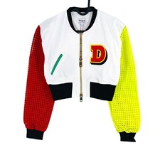 RRP - 309 Desigual Blanc Court Chaq _ Collège Veste Blouson Manteau Taille M