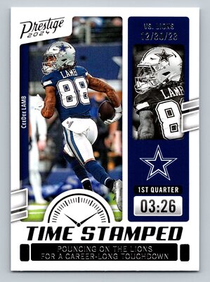 CeeDee Lamb 2024 Panini Prestige #TS-CLB Time Stamped Football