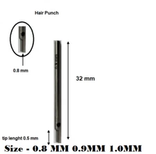 Hair Transplant Fue Punch Implanter Size 0.8mm 0.9mm 1 mm Any One Size Sharp Tip
