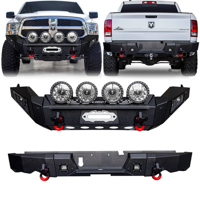 Fit 2009-2012 Dodge Ram 1500 Full Width Textured Steel Front Bumper w