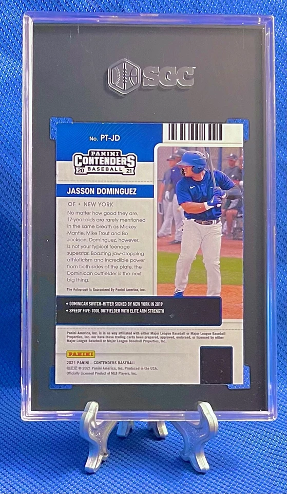 Jasson Dominguez 2021 Contenders Building Blocks Ticket Auto #/10 SGC MINT 9/10 - Image 2 of 2