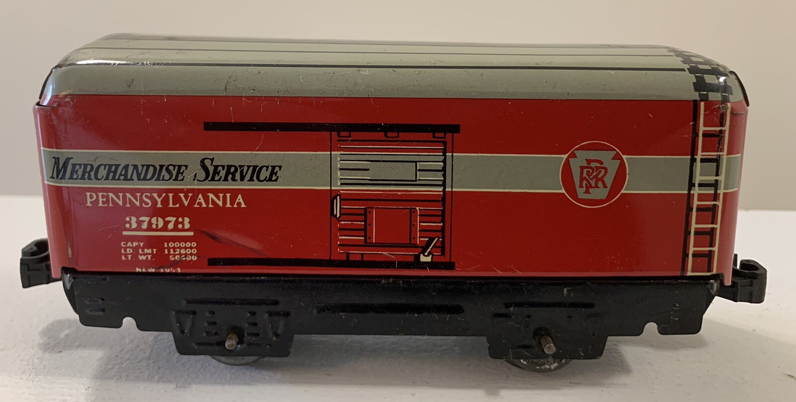 Marx Train - 37973 Pennsylvania Box Car - 6 inch 4 wheel - knuckle ...