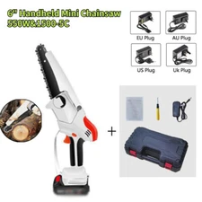 Electric Handheld Mini Home 6" Cordless Chain Saw Wood Cutter Pruning Chainsaw